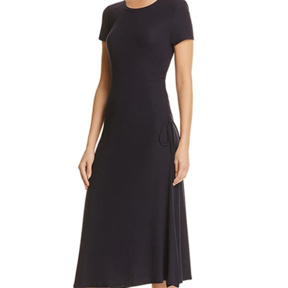 Theory Dresses & Skirts - THEORY Jilaena Ruched Ribbed Midi Jersey dress